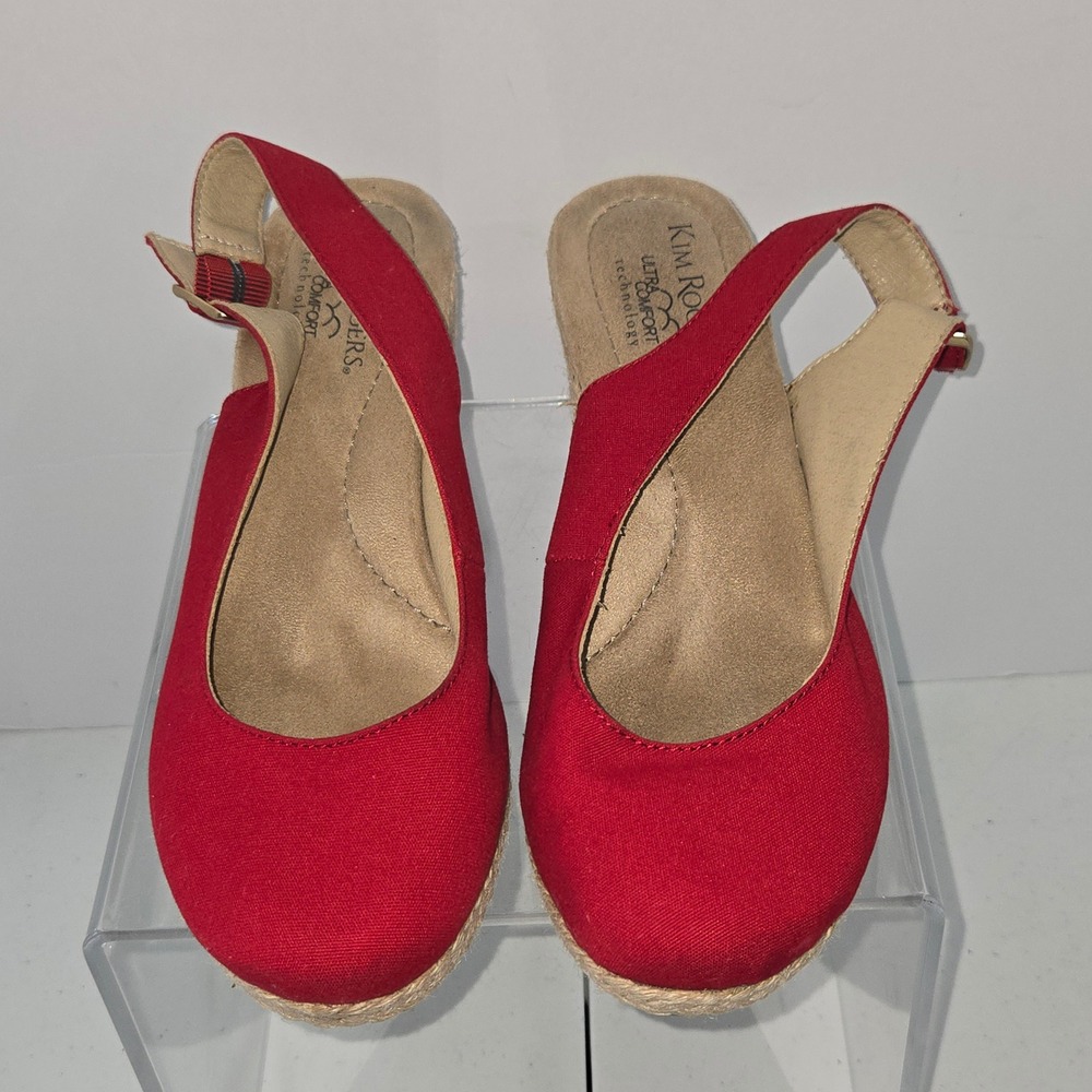 Kim Rogers Dyann Red Espadrille Wedge Sandals Womens 8.5M WRS20-12556-004-78 - Picture 2 of 9
